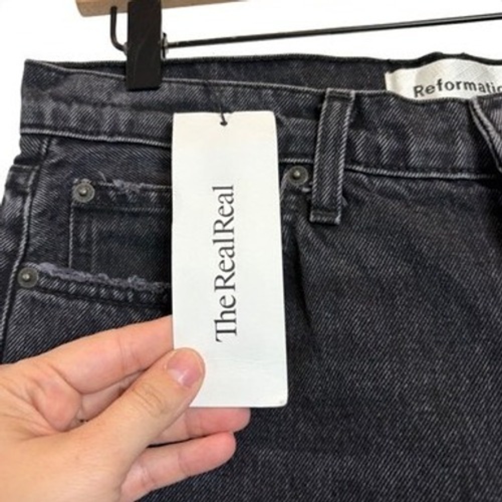Reformation Julia High Cigarette Jeans Black Pacific Wash Size 30 - Picture 2 of 6